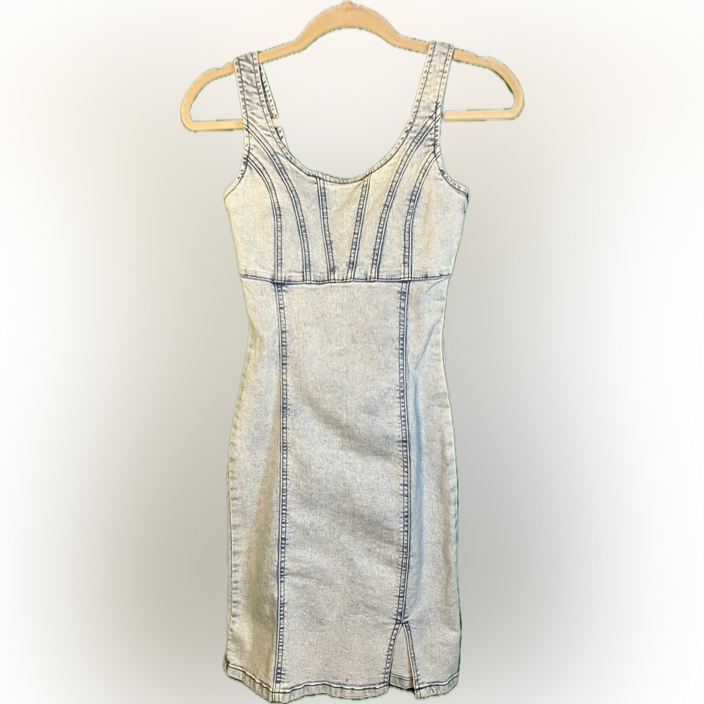 Denim corset tank dress, size XS, brand new, never worn